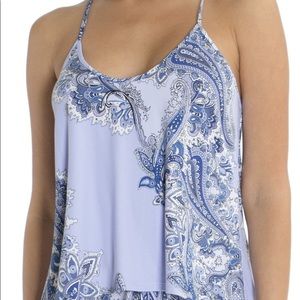 3/$15 In Bloom Blue Paisley Lace Camisole M